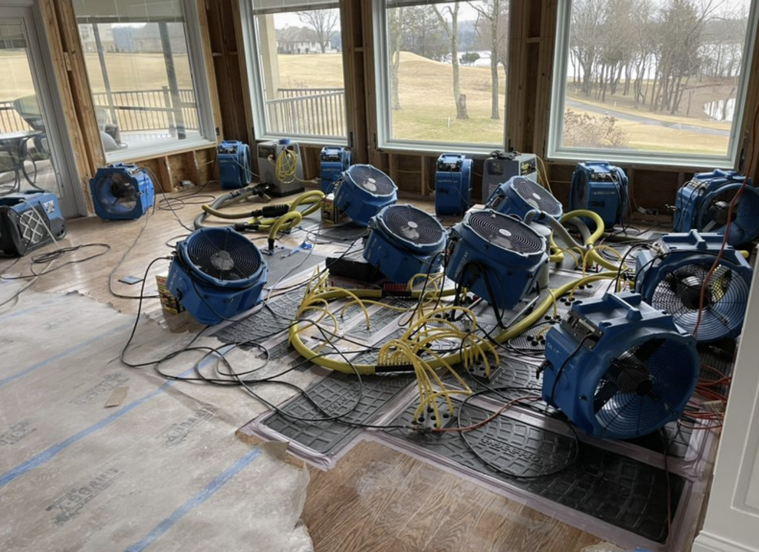 Professional restoration equipment in action